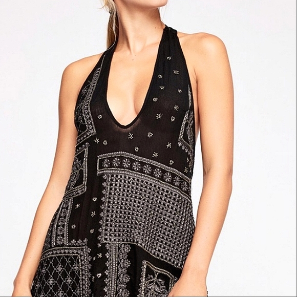 ✨️HP✨️ NWT! Free People Country Nights Embroidered Black Dress, Medium - Picture 9 of 10